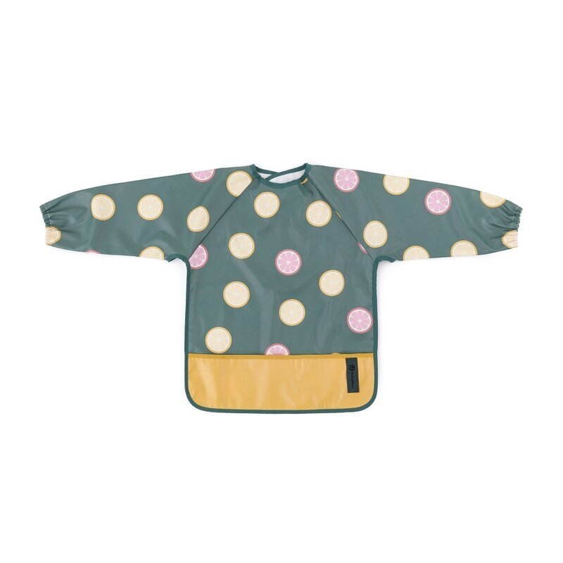 Petite&Mars Baveta impermeabila PetiteMars cu maneci lungi 38x42 cm 24 luni+ Beige Citrus