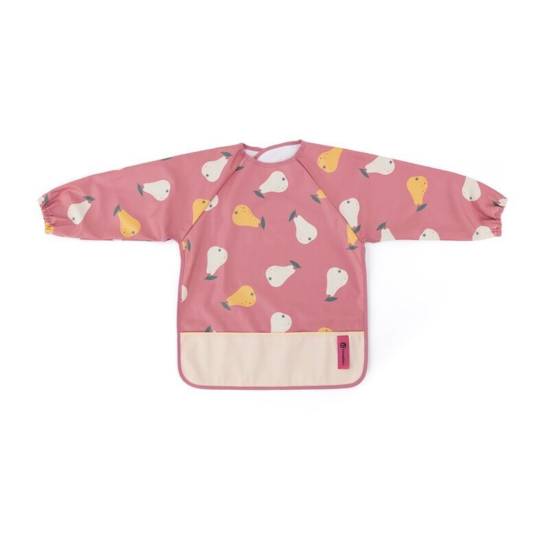 Petite&Mars Baveta impermeabila PetiteMars cu maneci lungi 38x42 cm 24 luni+ Pink Pears