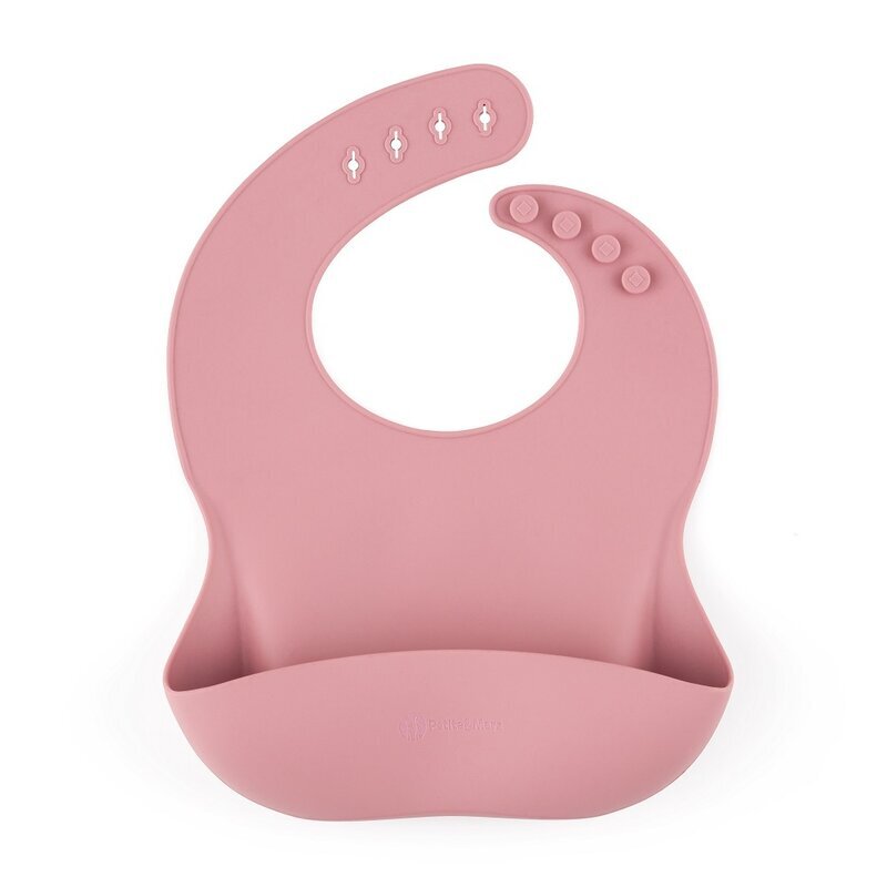 Petite&Mars Baveta moale PetiteMars cu buzunar colector TakeMatch silicon roz