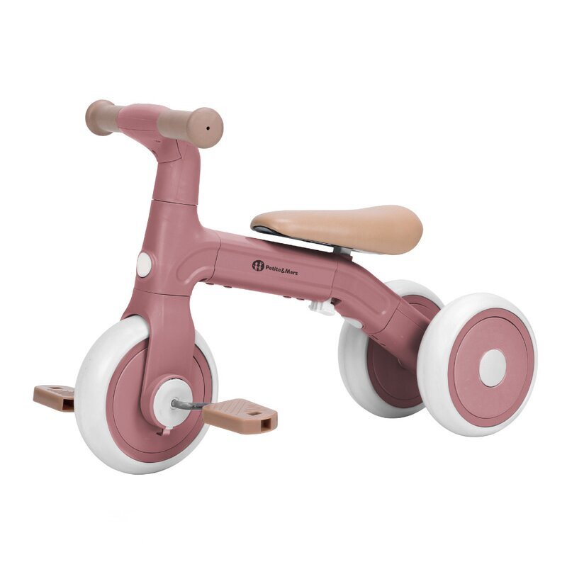 Petite&Mars Bicicletatricicleta pentru copii PetiteMars Bingo Roz 3 in 1 multifunctionala cu pedale detasabile ghidon directionabil sa reglabila pe inaltime 2.3 kg greutate admisa 25 kg 12-36 luni