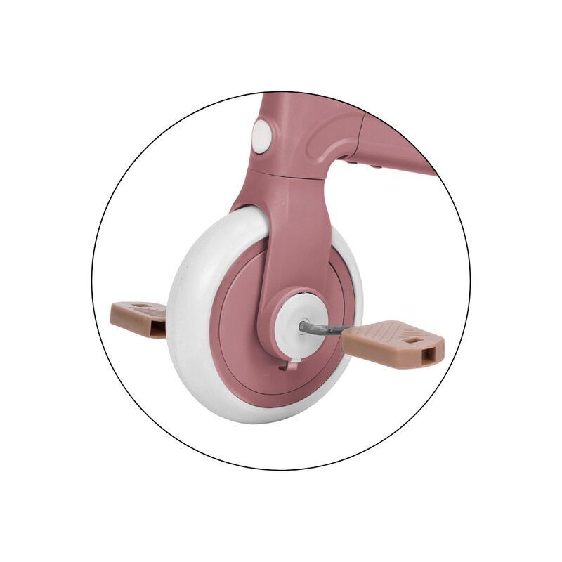 Petite&Mars Bicicletatricicleta pentru copii PetiteMars Bingo Roz 3 in 1 multifunctionala cu pedale detasabile ghidon directionabil sa reglabila pe inaltime 2.3 kg greutate admisa 25 kg 12-36 luni