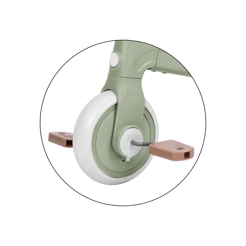 Petite&Mars Bicicletatricicleta pentru copii PetiteMars Bingo Verde 3 in 1 multifunctionala cu pedale detasabile ghidon directionabil sa reglabila pe inaltime 2.3 kg greutate admisa 25 kg 12-36 luni