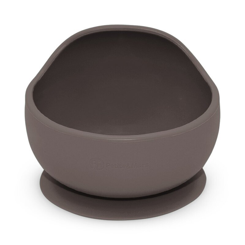 Petite&Mars Bol din silocon PetiteMars Bitter Cocoa Maro TakeMatch cu ventuza fara BPA 6 luni+ 360 ml