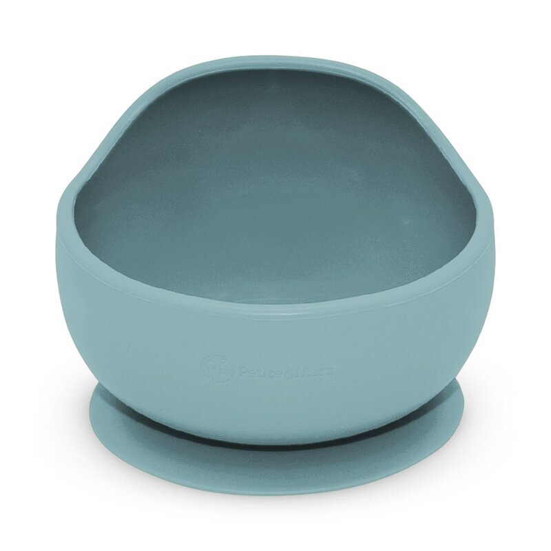 Petite&Mars Bol din silocon PetiteMars Frosted Sky Albastru TakeMatch cu ventuza fara BPA 6 luni+ 360 ml