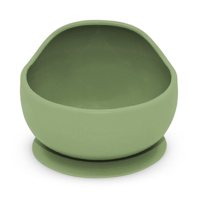 Petite&Mars Bol din silocon PetiteMars Sweet Pea Verde TakeMatch cu ventuza fara BPA 6 luni+ 360 ml