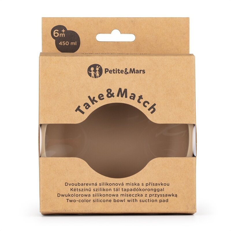 Petite&Mars Bol PetiteMars cu ventuza din silicon TakeMatch bej