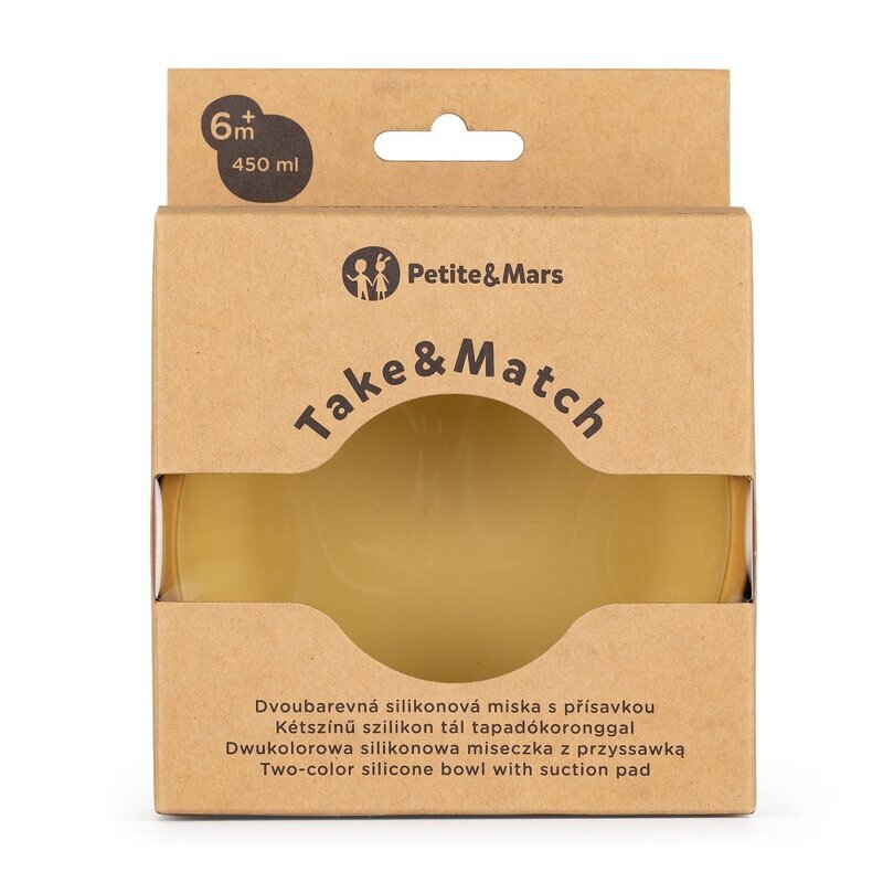 Petite&Mars Bol PetiteMars cu ventuza din silicon TakeMatch galben