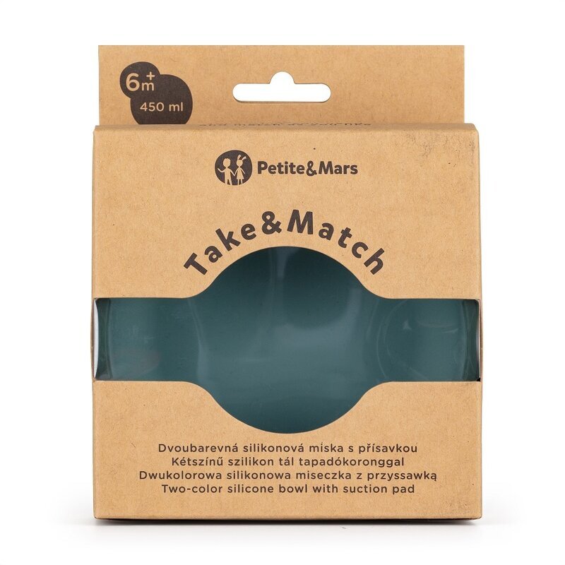 Petite&Mars Bol PetiteMars cu ventuza din silicon TakeMatch verde