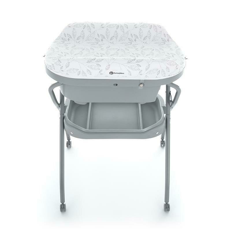 Petite&Mars Cadita 3 in 1 PetiteMars Spa cu masuta de infasat si spatiu de depozitare Gri