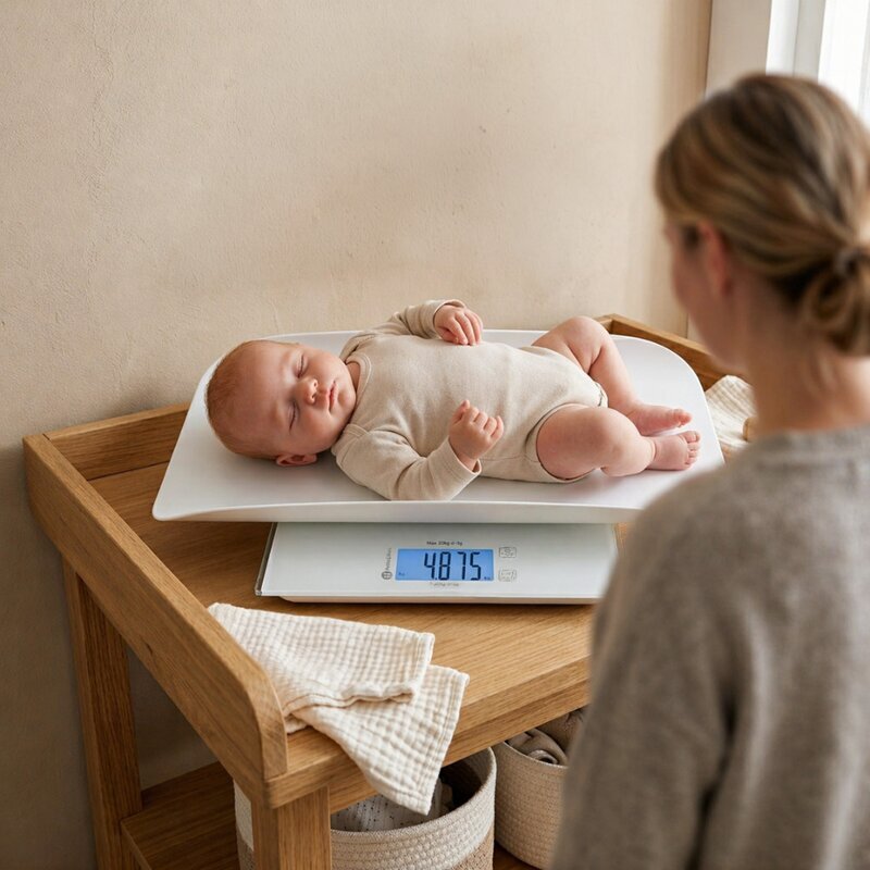 Petite&Mars Cantar electronic 2 in 1 PetiteMars Alb multifunctional panou cu touch pentru bebelusi si adulti pana 180 kg