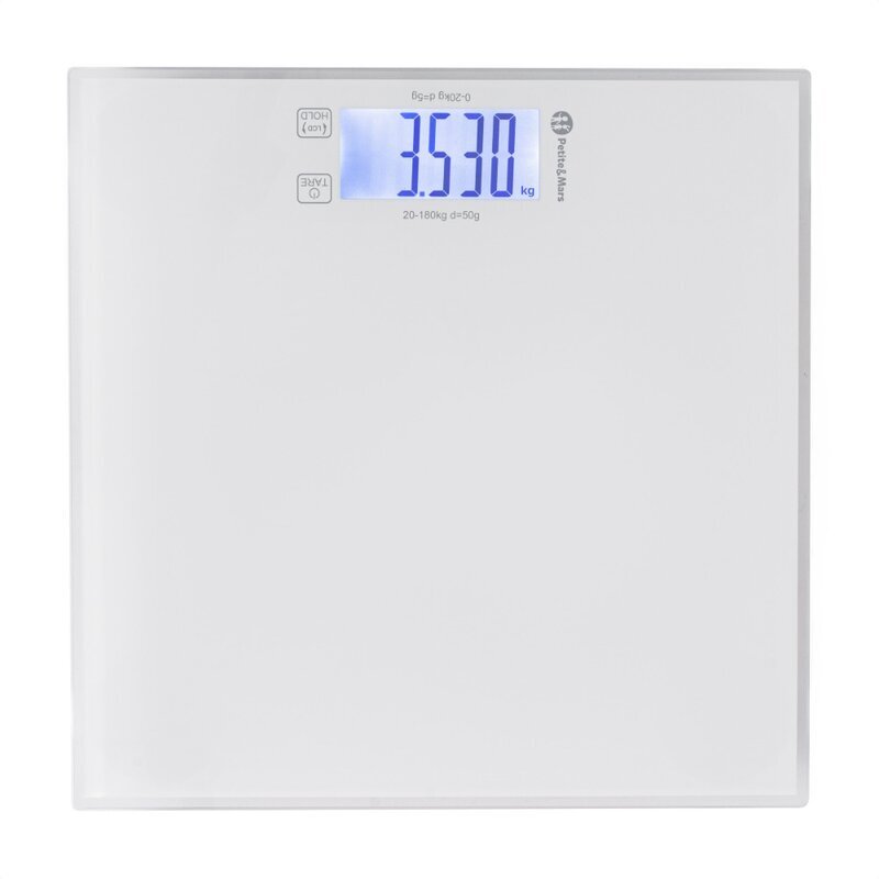 Petite&Mars Cantar electronic 2 in 1 PetiteMars Alb multifunctional panou cu touch pentru bebelusi si adulti pana 180 kg