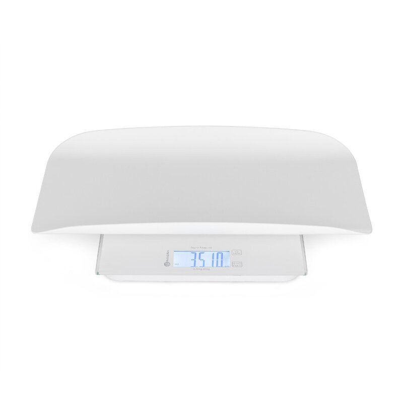 Petite&Mars Cantar electronic 2 in 1 PetiteMars Alb multifunctional panou cu touch pentru bebelusi si adulti pana 180 kg