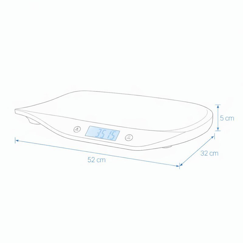 Petite&Mars Cantar electronic pentru bebelusi Petite Mars forma ergonomica Alb