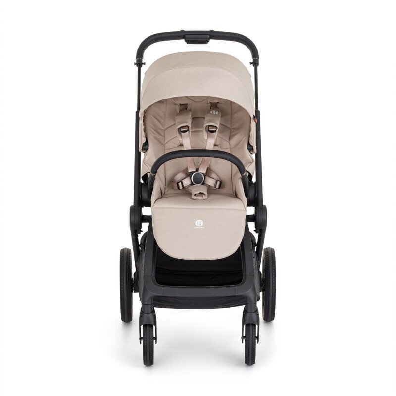 Petite&Mars Carucior 2 in 1 pentru copii PetiteMars Scout Bej cu landou pliabil reversibil spatar si suport de picioare reglabile maner ajustabil accesorii pana la 22 kg 0 luni+