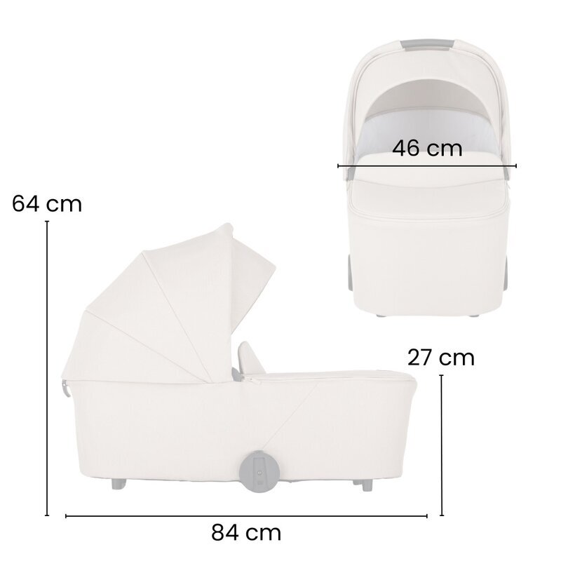Petite&Mars Carucior 2 in 1 pentru copii PetiteMars Scout Crem Cappuccino cu landou pliabil reversibil spatar si suport de picioare reglabile maner ajustabil accesorii pana la 22 kg 0 luni+