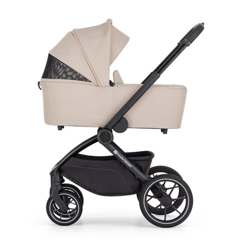 Petite&Mars Carucior 2 in 1 pentru copii PetiteMars Scout Gri cu landou pliabil reversibil spatar si suport de picioare reglabile maner ajustabil accesorii pana la 22 kg 0 luni+
