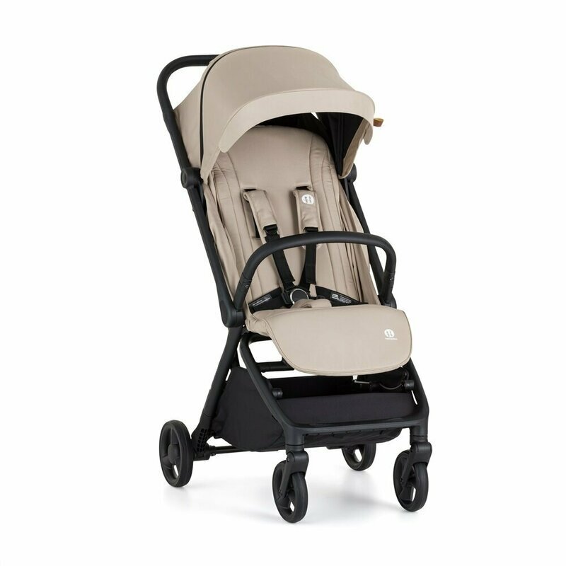 Petite&Mars Carucior pentru copii PetiteMars Flip bej cu pliere compacta spatar reglabil suport picioare reglabil si copertina extensibila cu protectie UPF 50+ greutate admisa 22 kg