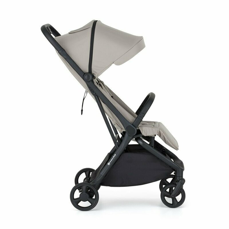 Petite&Mars Carucior pentru copii PetiteMars Flip gri cu pliere compacta spatar reglabil suport picioare reglabil si copertina extensibila cu protectie UPF 50+ greutate admisa 22 kg