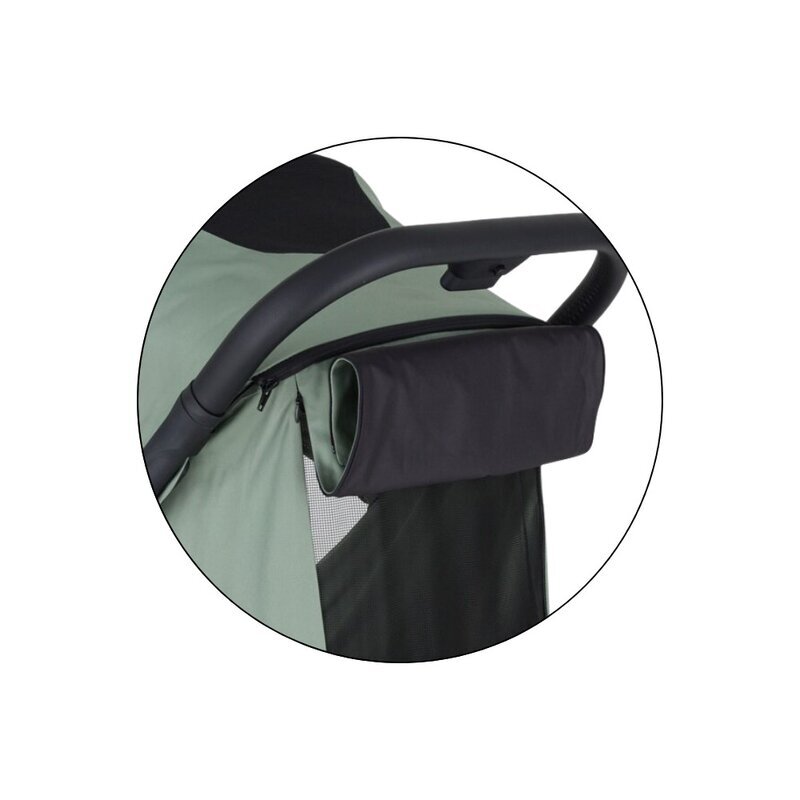 Petite&Mars Carucior pentru copii PetiteMars Flip verde cu pliere compacta spatar reglabil suport picioare reglabil si copertina extensibila cu protectie UPF 50+ greutate admisa 22 kg