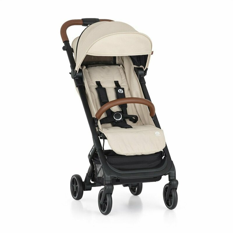 Petite&Mars Carucior pentru copii PetiteMars Fly Bej cu pliere compacta spatar reglabil pana la pozitie de somn suport picioare reglabil copertina extensibila cu protectie UPF40+ suport pahar inclus pana la 22 kg 0 luni+