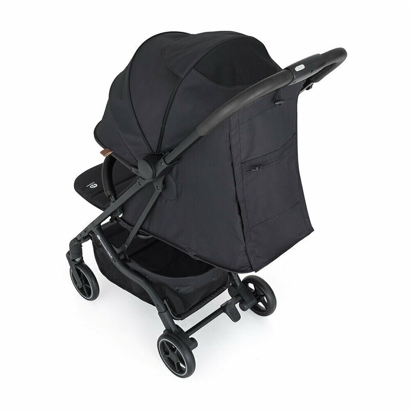 Petite&Mars Carucior pentru copii PetiteMars Fly Negru cu pliere compacta spatar reglabil pana la pozitie de somn suport picioare reglabil copertina extensibila cu protectie UPF40+ suport pahar inclus pana la 22 kg 0 luni+