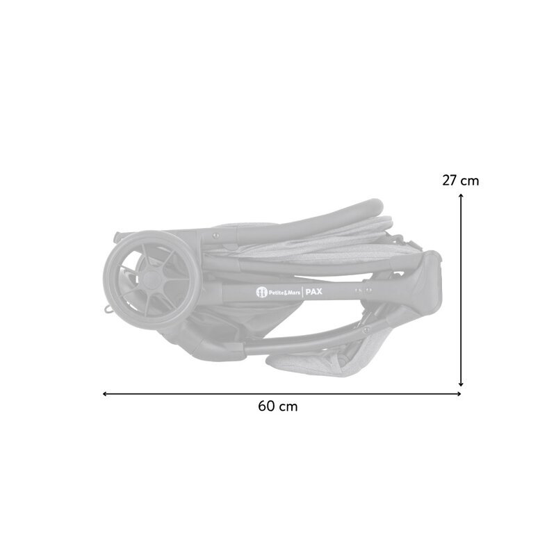 Petite&Mars Carucior sport pentru copii Petite Mars Pax Ultimate Gri compact cu spatar ajustabil suport pentru picioare reglabil pliere tip carte 6-36 luni