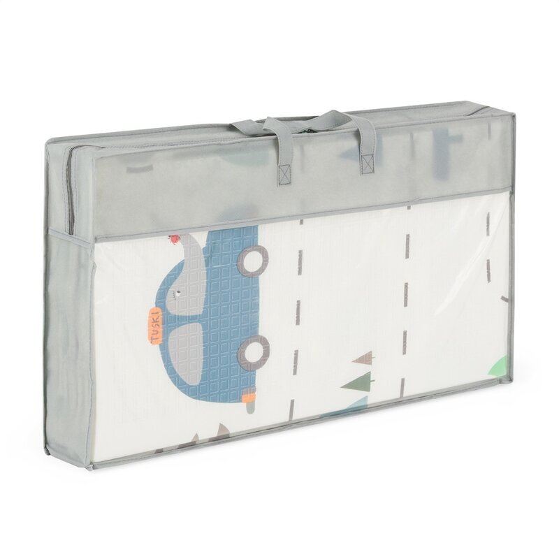 Petite&Mars Covoras de joaca PetiteMars reversibil include geanta pentru transport pliabil si impermeabil non-toxic 197x147x1 cm Campy Cars 0 luni+ Multicolor