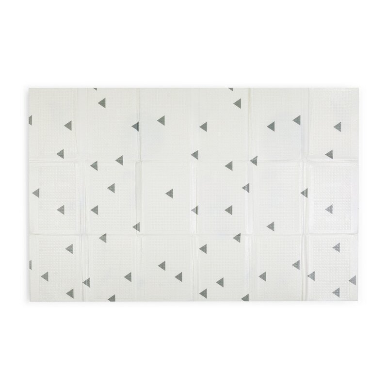Petite&Mars Covoras educativ PetiteMars Campy L din spuma XPE non-toxica cu doua fete suprafata antiderapanta 130x200 cm pliabil compact 40x32x21 cm model baloane si forme geometrice