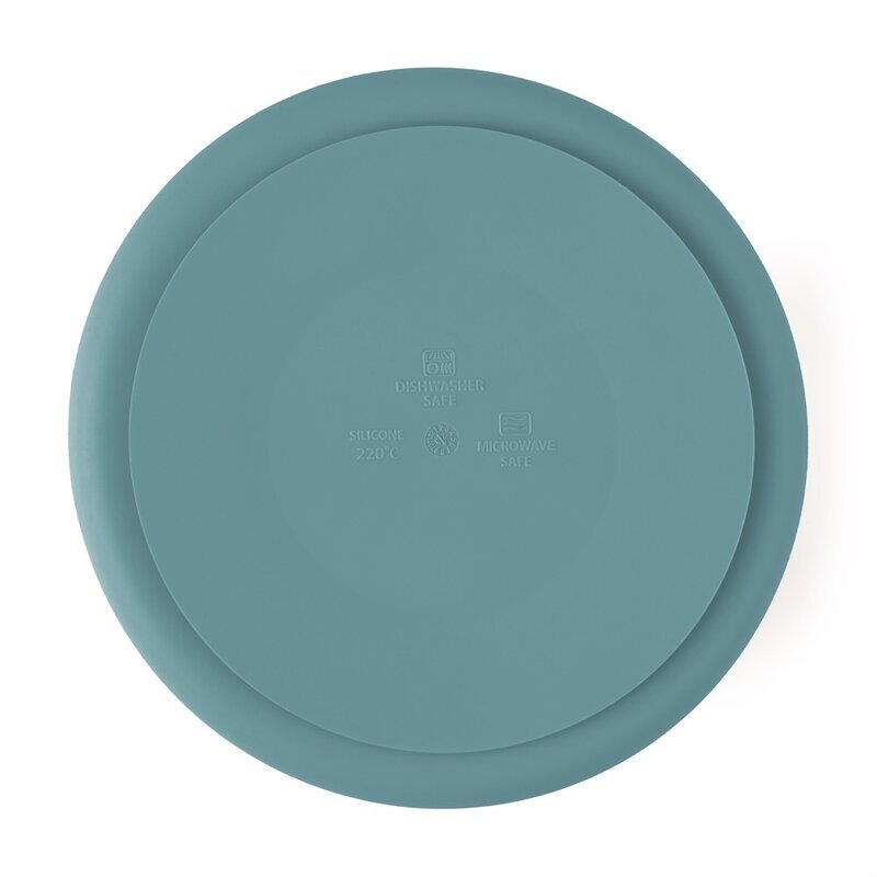 Petite&Mars Farfurie compartimentata din silicon PetiteMars Frosted Sky Albastru TakeMatch cu ventuza si 3 compartimente fara BPA 500 ml 6 luni+
