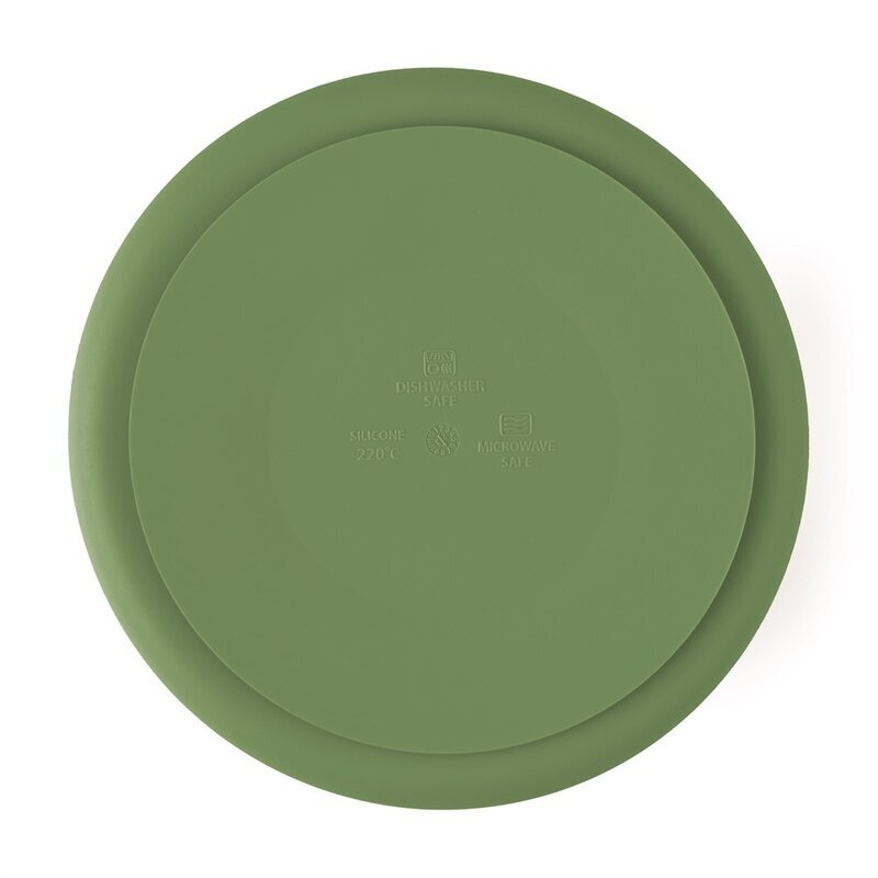 Petite&Mars Farfurie compartimentata din silicon PetiteMars Sweet Pea Verde TakeMatch cu ventuza si 3 compartimente fara BPA 500 ml 6 luni+