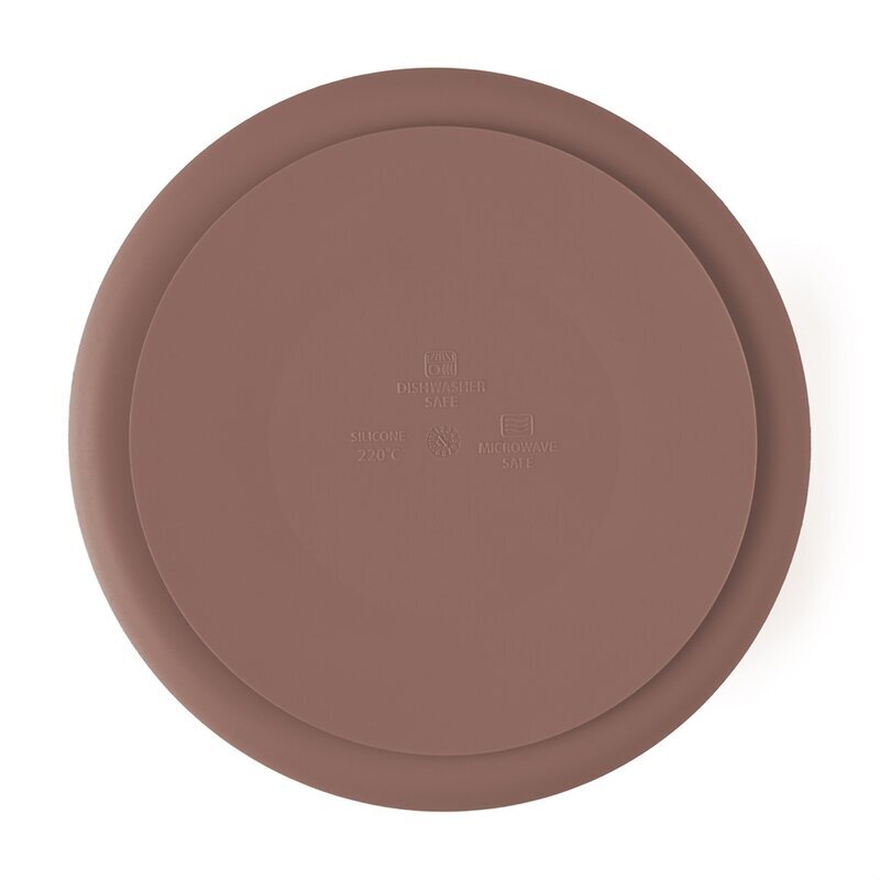 Petite&Mars Farfurie compartimentata din silicon PetiteMars Velvet Latte Maro pudrat TakeMatch cu ventuza si 3 compartimente fara BPA 500 ml 6 luni+