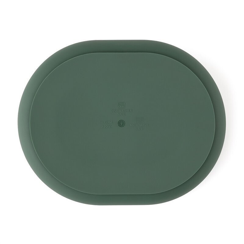 Petite&Mars Farfurie compartimentata PetiteMars ovala cu ventuza si 3 compartimente TakeMatch verde
