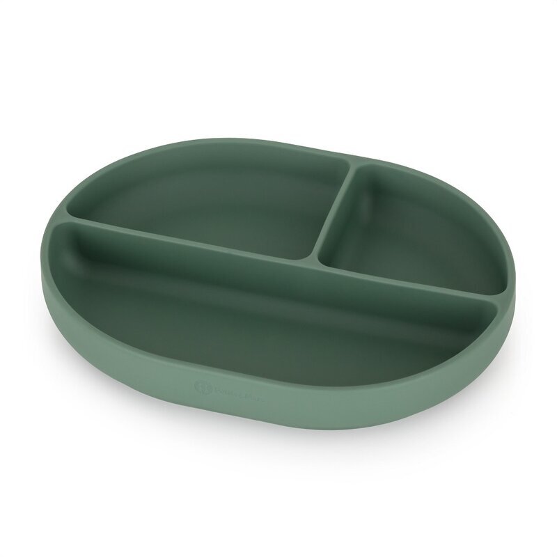 Petite&Mars Farfurie compartimentata PetiteMars ovala cu ventuza si 3 compartimente TakeMatch verde