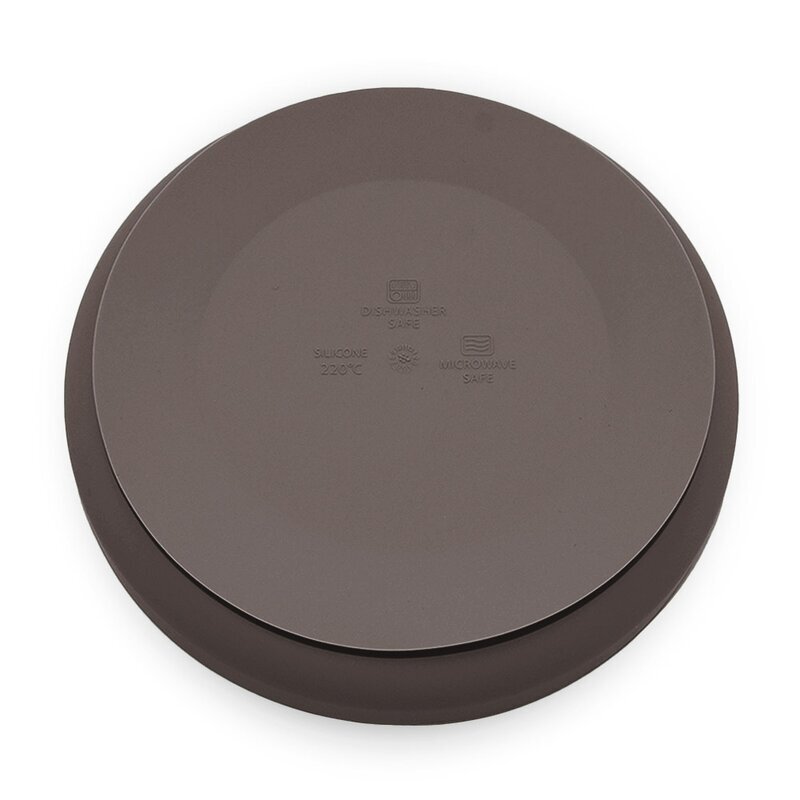 Petite&Mars Farfurie din silicon PetiteMars Bitter Cocoa Maro TakeMatch cu ventuza fara BPA 6 luni+ 400 ml