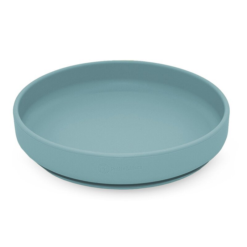 Petite&Mars Farfurie din silicon PetiteMars Frosted Sky Albastru TakeMatch cu ventuza fara BPA 6 luni+ 400 ml