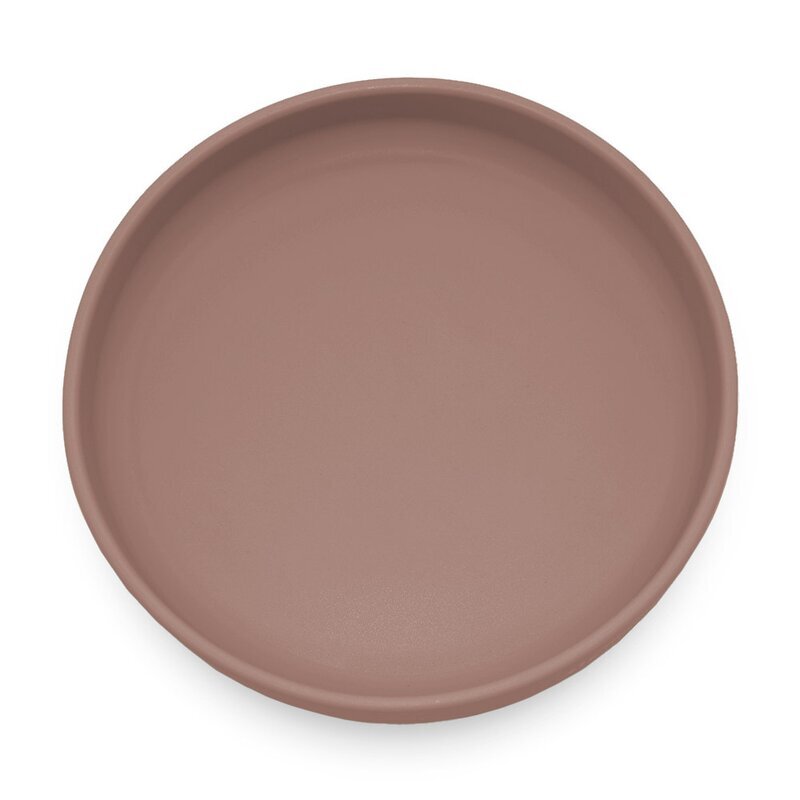 Petite&Mars Farfurie din silicon PetiteMars Velvet Latte Maro pudrat TakeMatch cu ventuza fara BPA 6 luni+ 400 ml
