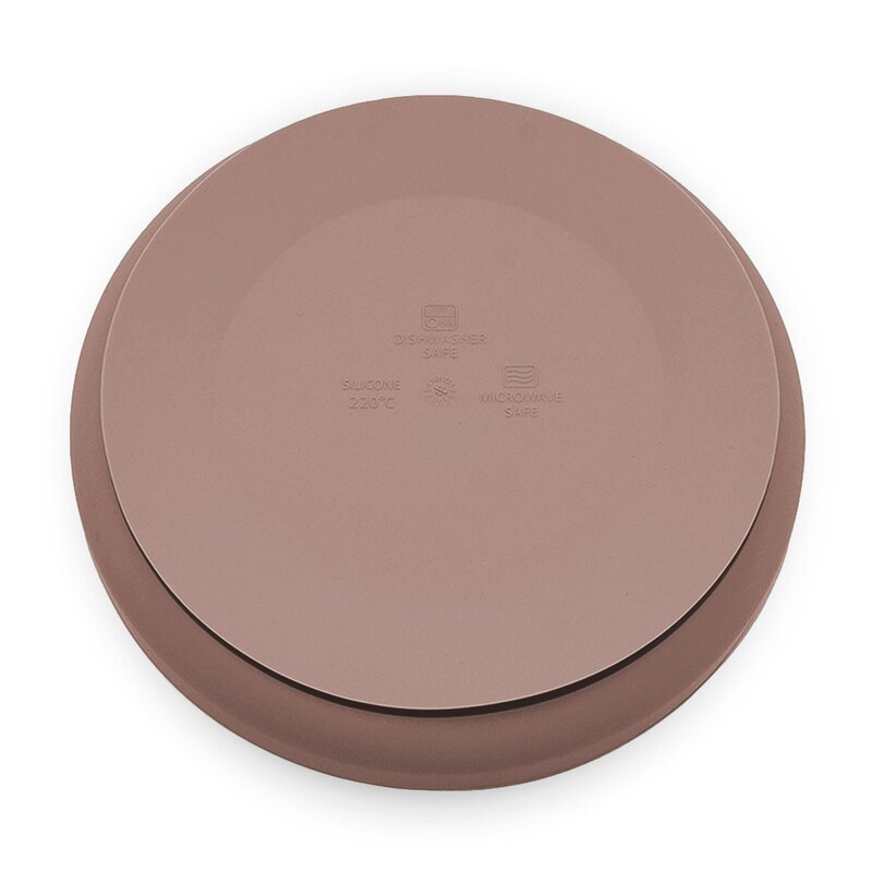 Petite&Mars Farfurie din silicon PetiteMars Velvet Latte Maro pudrat TakeMatch cu ventuza fara BPA 6 luni+ 400 ml