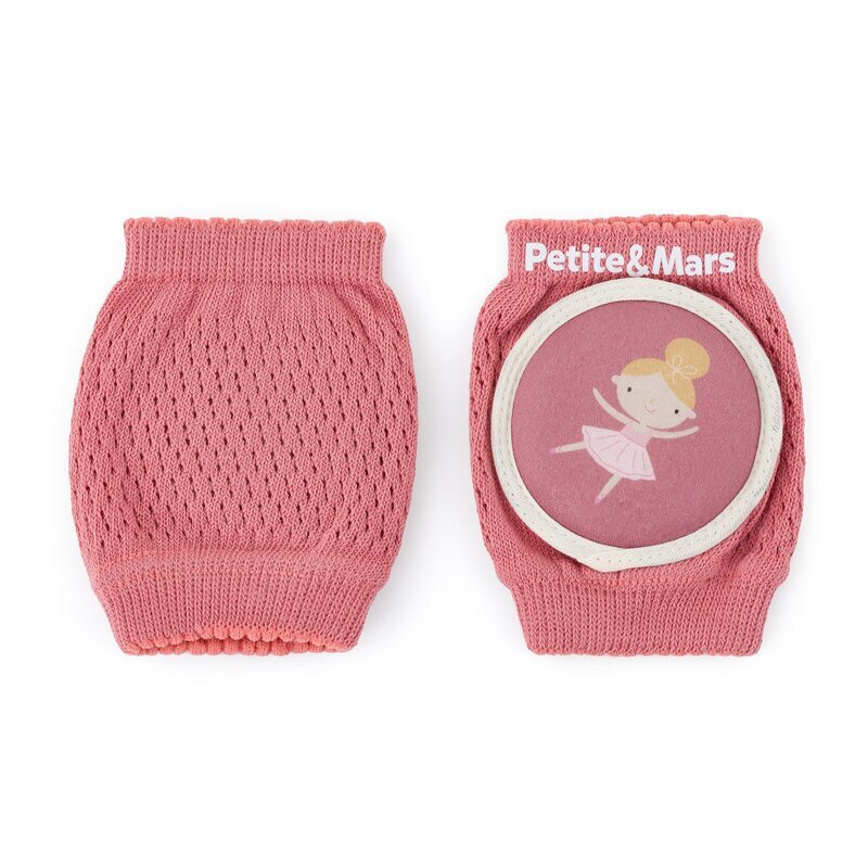 Petite&Mars Genunchiere cu pernute PetiteMars cu elastic 13x10 cm 6 luni+ roz