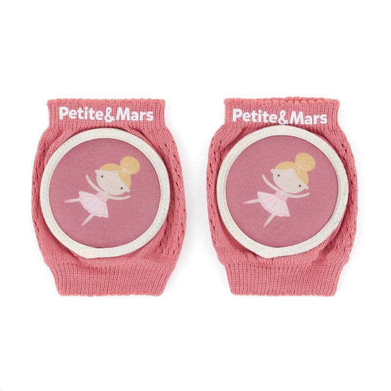 Petite&Mars Genunchiere cu pernute PetiteMars cu elastic 13x10 cm 6 luni+ roz