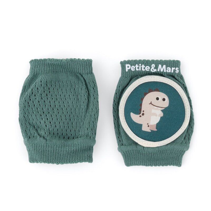 Petite&Mars Genunchiere cu pernute PetiteMars cu elastic 13x10 cm 6 luni+ verde