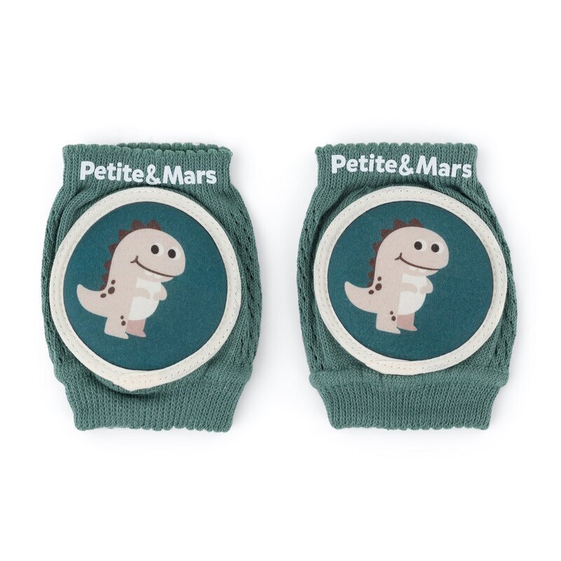Petite&Mars Genunchiere cu pernute PetiteMars cu elastic 13x10 cm 6 luni+ verde