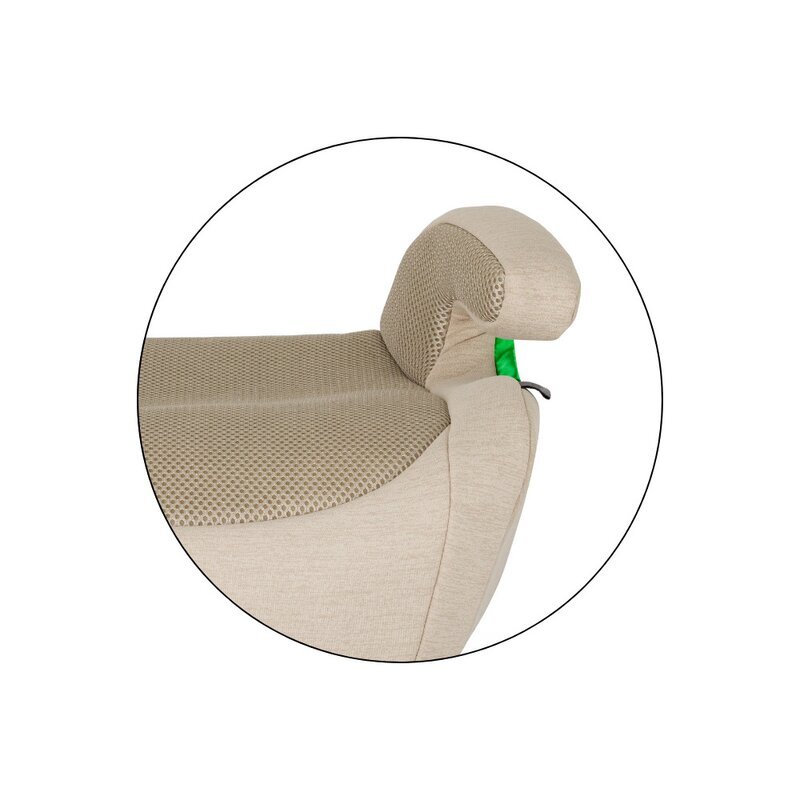 Petite&Mars Inaltator auto pentru copii PetiteMars Optimus Pro Bej i-Size cu isofix 125-150 cm 22-36 kg forma ergonomica husa detasabila