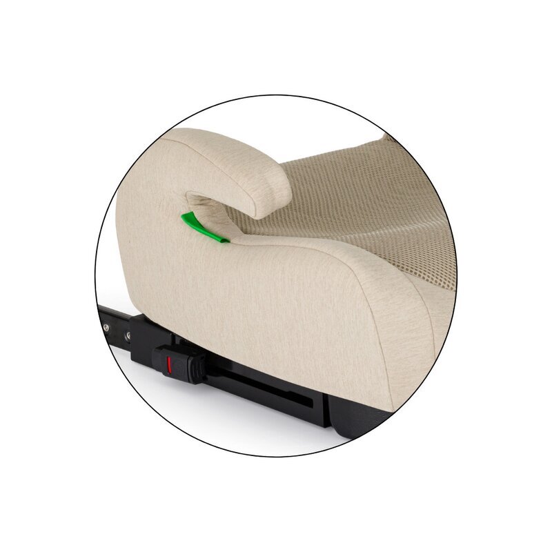 Petite&Mars Inaltator auto pentru copii PetiteMars Optimus Pro Bej i-Size cu isofix 125-150 cm 22-36 kg forma ergonomica husa detasabila