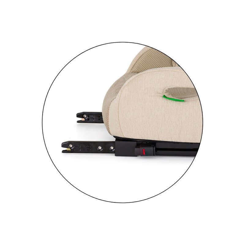 Petite&Mars Inaltator auto pentru copii PetiteMars Optimus Pro Bej i-Size cu isofix 125-150 cm 22-36 kg forma ergonomica husa detasabila