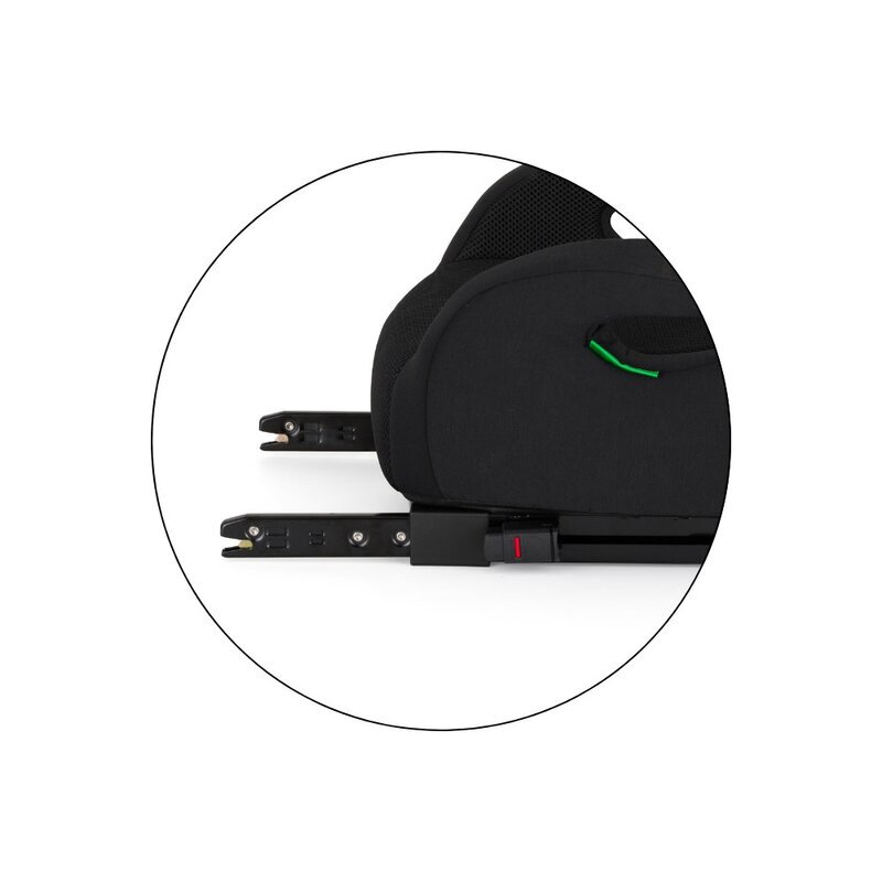 Petite&Mars Inaltator auto pentru copii PetiteMars Optimus Pro Negru i-Size cu isofix 125-150 cm 22-36 kg forma ergonomica husa detasabila