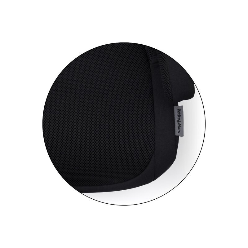 Petite&Mars Inaltator auto pentru copii PetiteMars Optimus Pro Negru i-Size cu isofix 125-150 cm 22-36 kg forma ergonomica husa detasabila