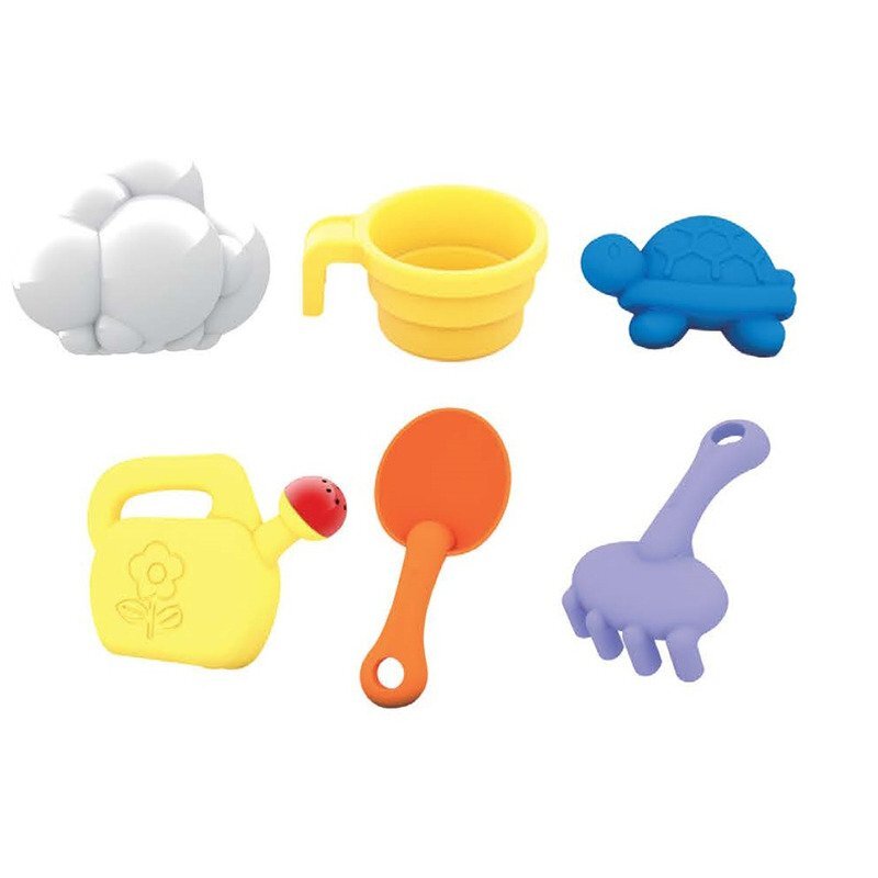 Petite&Mars Masa de joaca PetiteMars Teo pentru apa si nisip cu 6 jucarii diferite incluse AlbastruVerde
