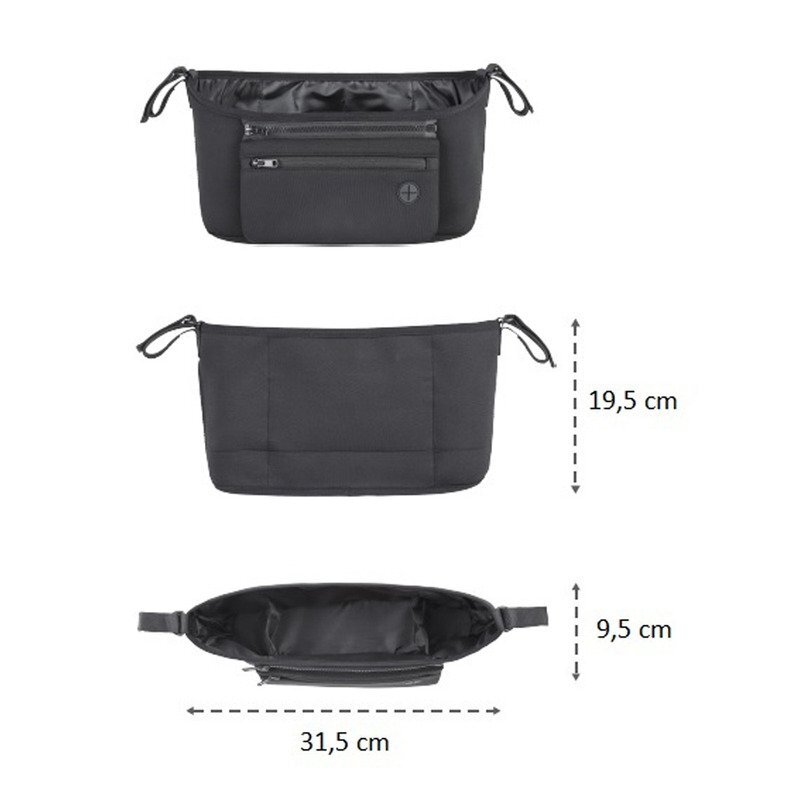 Petite&Mars Organizator carucior PetiteMars dimensiune universala Negru