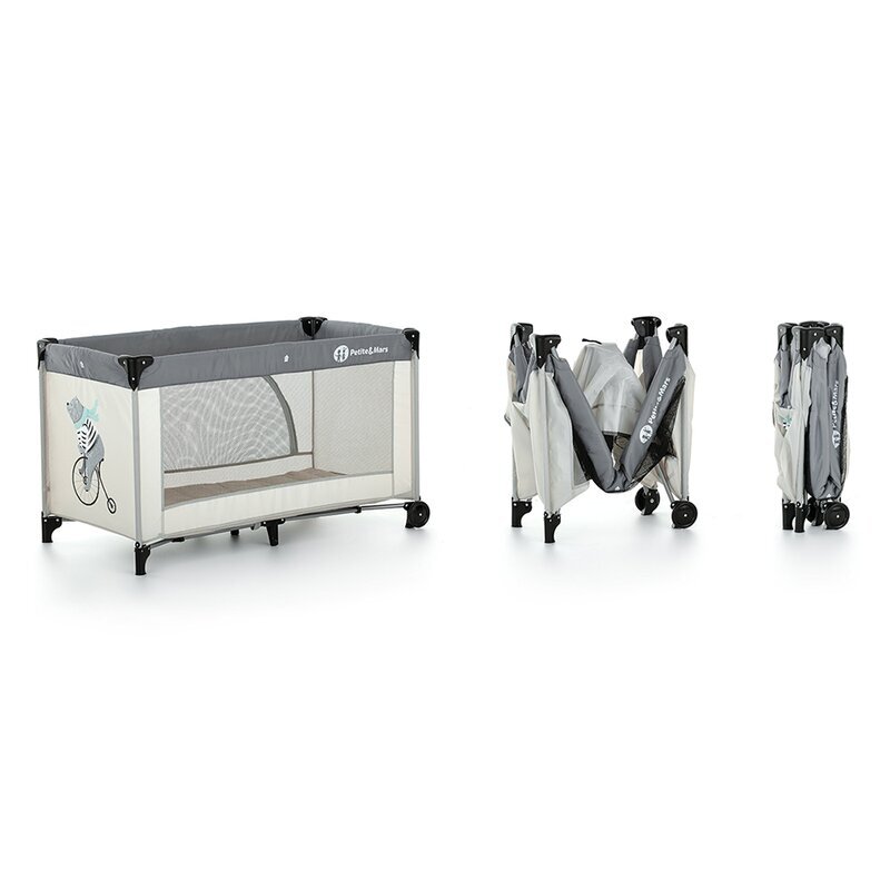 Petite&Mars Patut pliant Nyja Teddy Biker Grey PetiteMars