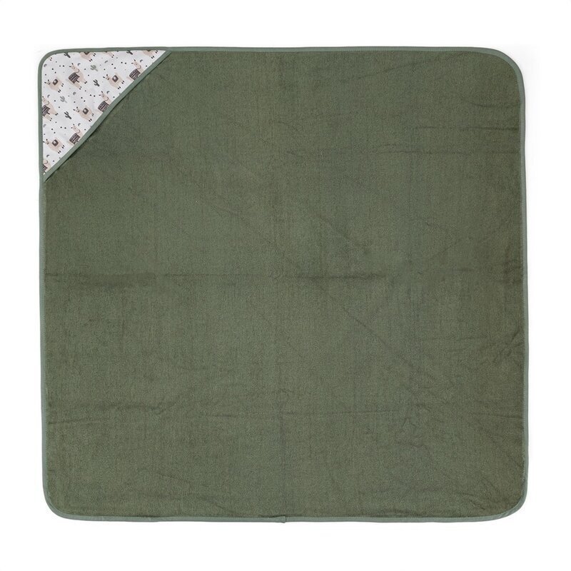 Petite&Mars Prosop cu gluga PetiteMars Loulou hipoalergenic 100x100 cm Lame BejVerde
